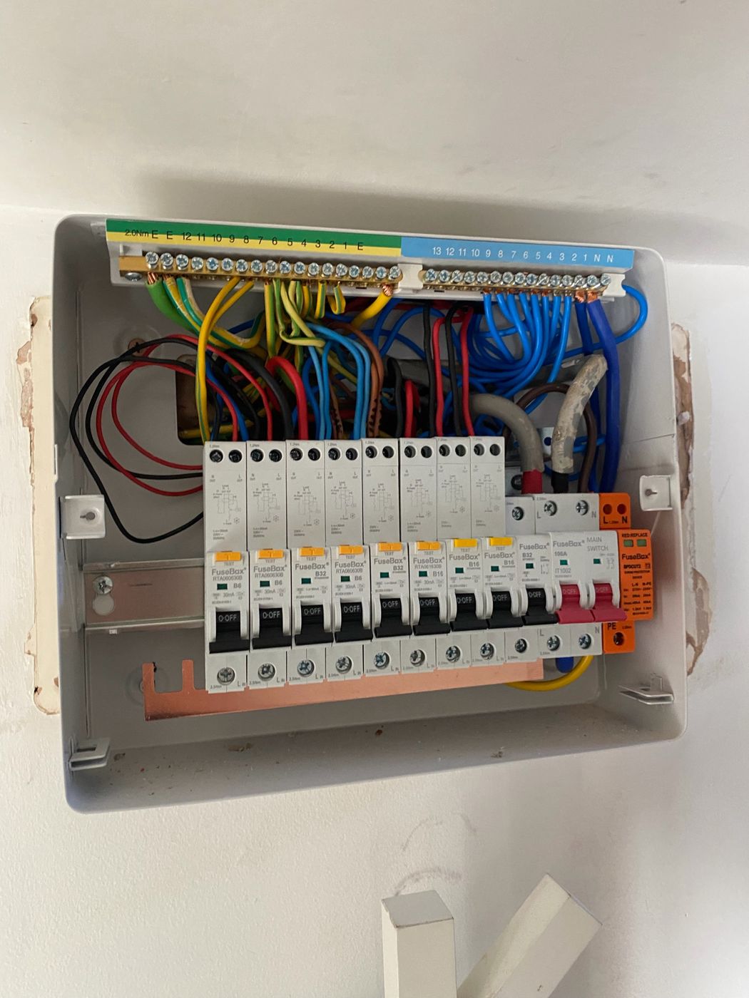 Mid-install — first-fix consumer unit