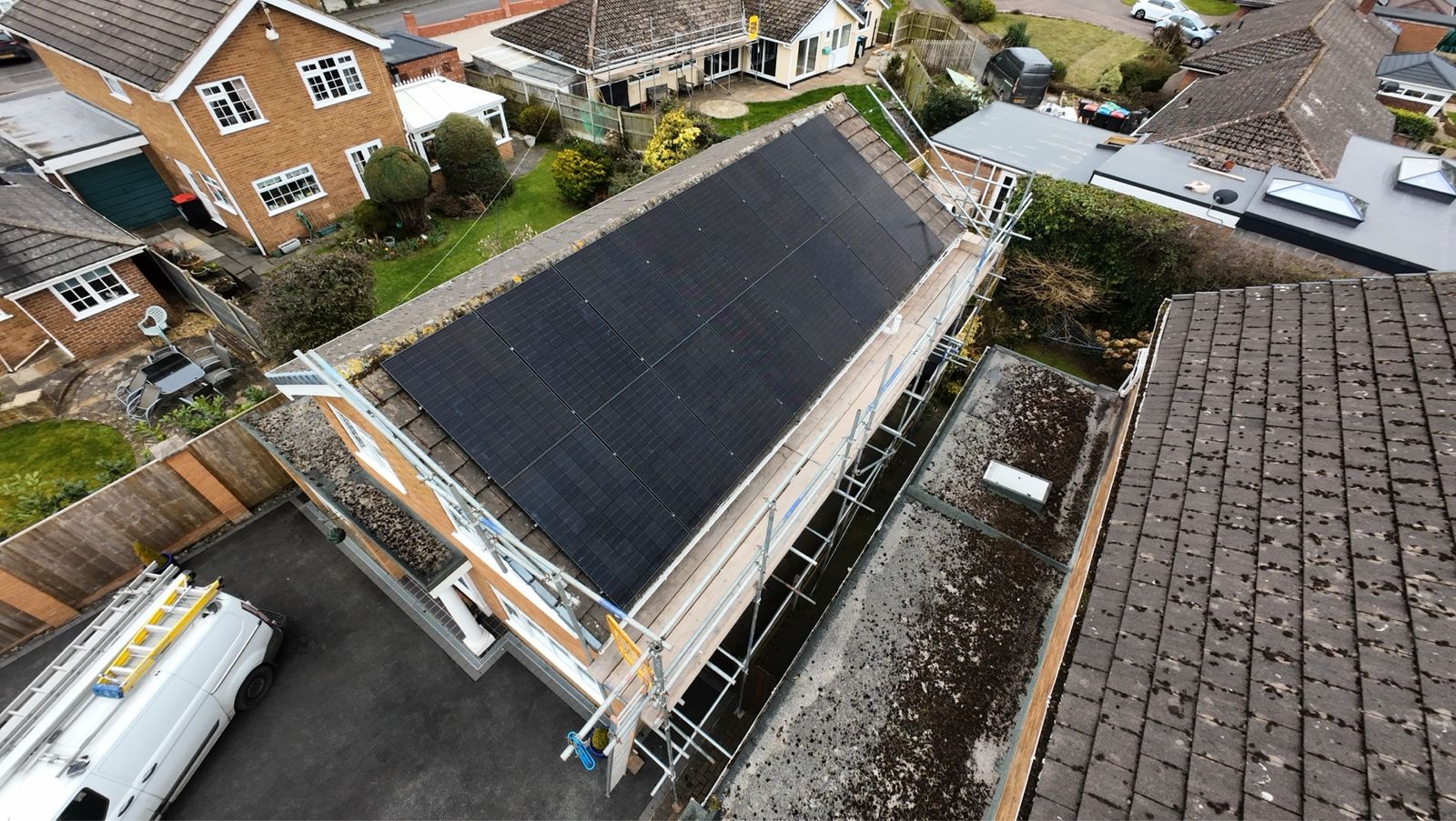 Solar PV array — drone survey, Staffordshire